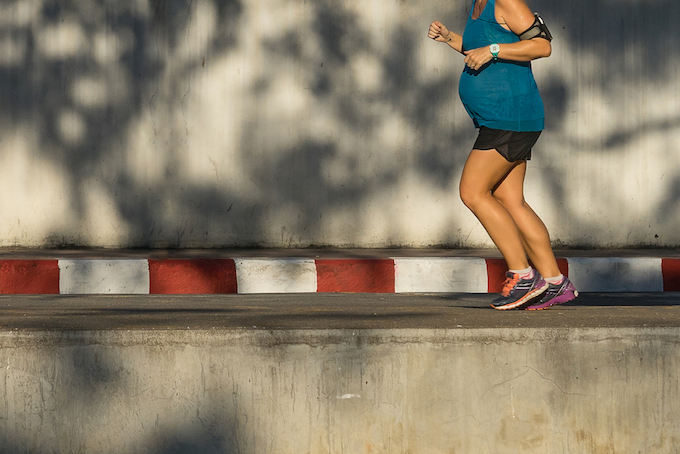 Pregnant women running