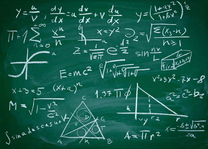 close up of math formulas on a blackboardclose up of math formulas on a blackboard